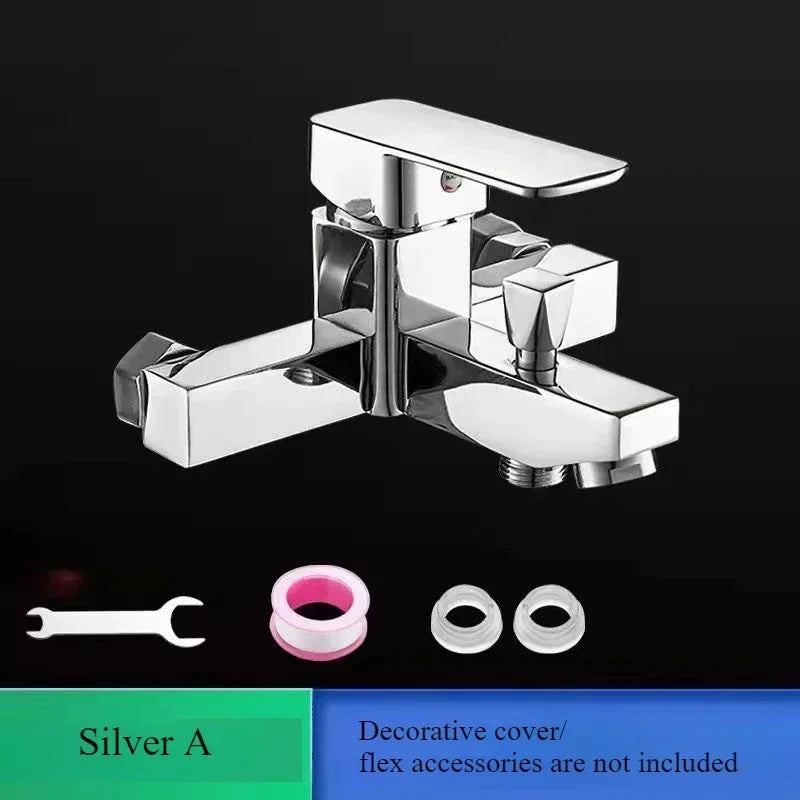 Wall Mounted Shower Faucet Bathroom Bathtub Faucet Household Shower Set Hot and Cold Mixing Valve Toilet Shower Accessories